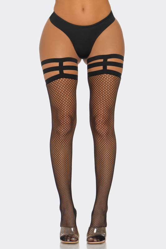 2688 Strapped Fishnet Tights