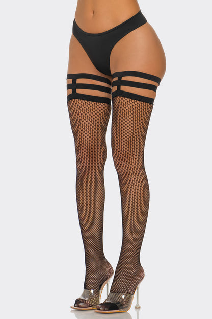 2688 Strapped Fishnet Tights