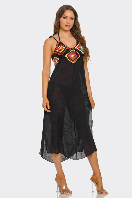 2697 Geo Midi Cover Up Dress