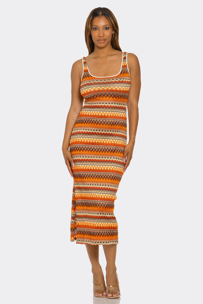 2758 Geo Groove Cover Up Dress