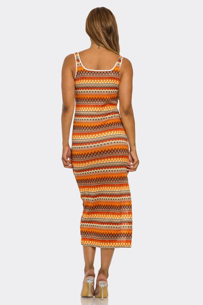 2758 Geo Groove Cover Up Dress
