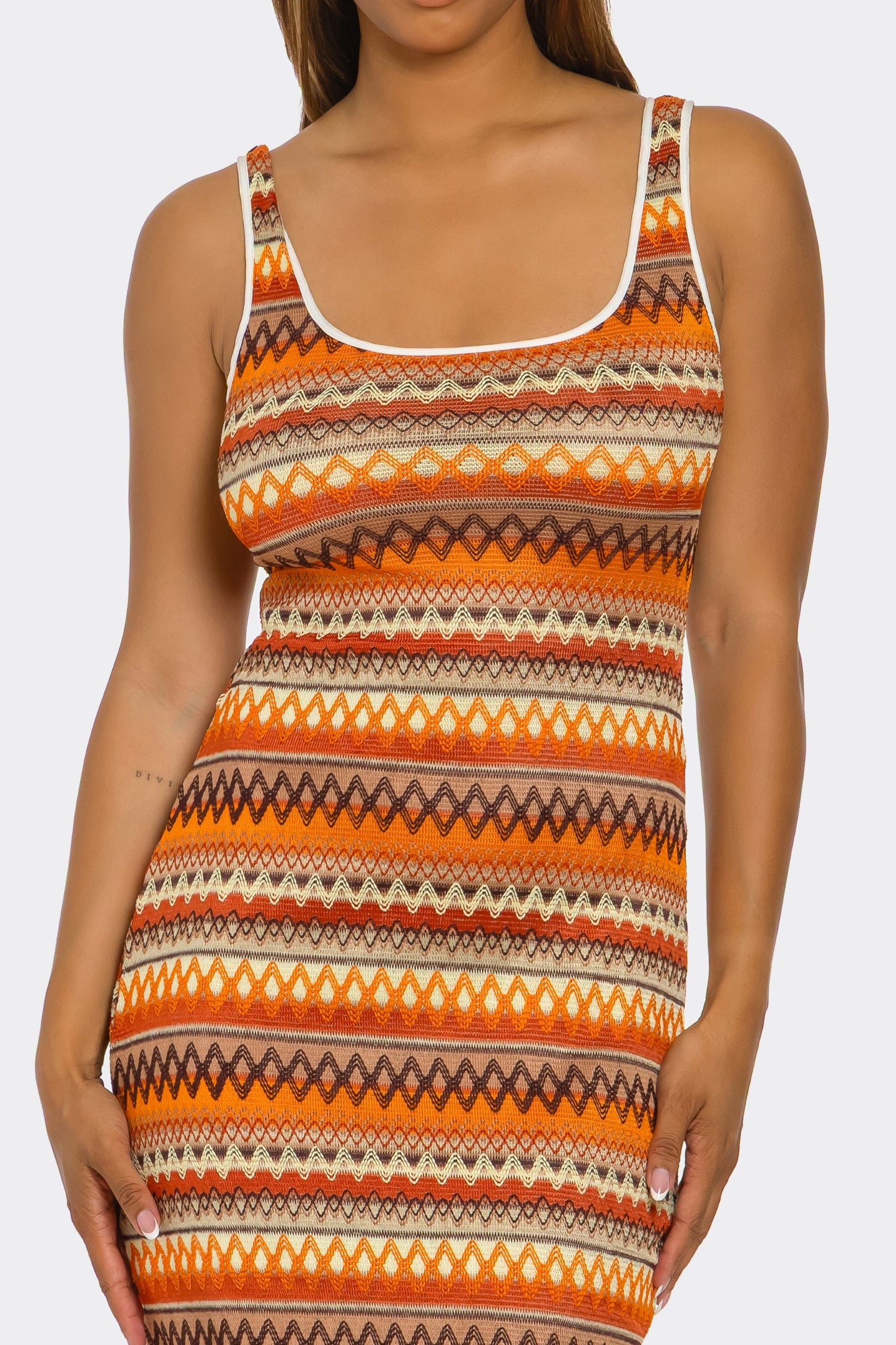 2758 Geo Groove Cover Up Dress