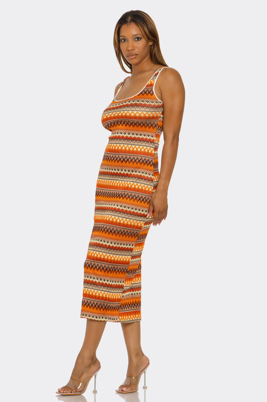 2758 Geo Groove Cover Up Dress